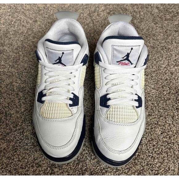Nike Air Jordan 4 Retro Midnight Navy Size 6.5 Youth (Size 8 Women's) - Picture 3 of 9